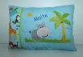 Bild 3 von Kleines Nilpferd - Personalisierte Kissen, Kindergarten, Geschenk zur Geburt, Kissen mit Namen