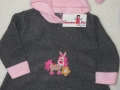 Bild 2 von Schöner kuschliger Fleece Pullover Gr. 86 mit einem Stickmotiv Pony und Kapuze